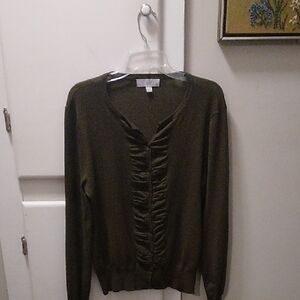 Carolyn Taylor Olive V-Neck Sweater